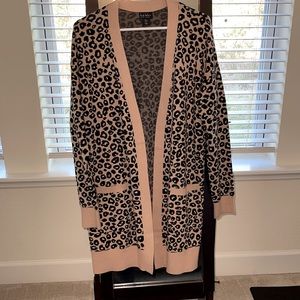 Leopard print long cardigan